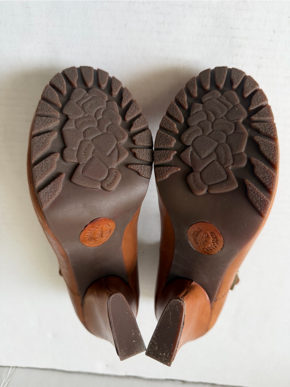 Kork-Ease Brown Leather Mary Jane Block Heel Pumps with Ankle Strap - Picture 6 of 9